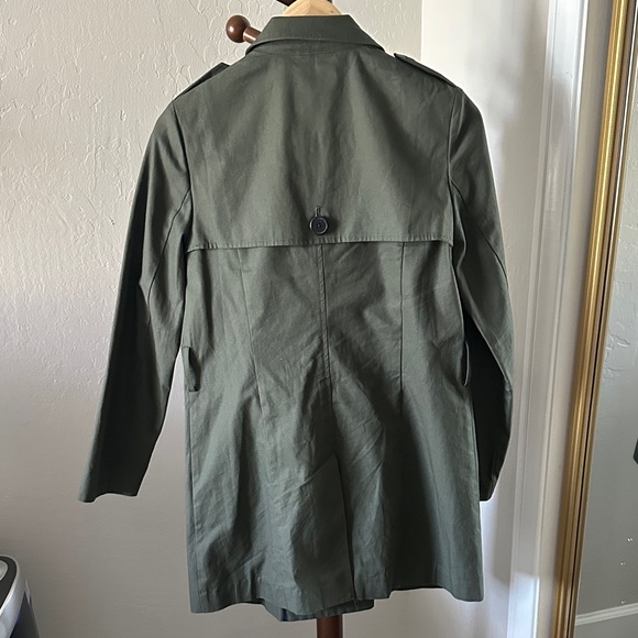 Forever 21 Olive Green Double-Breasted Trench Coat - Picture 5 of 5